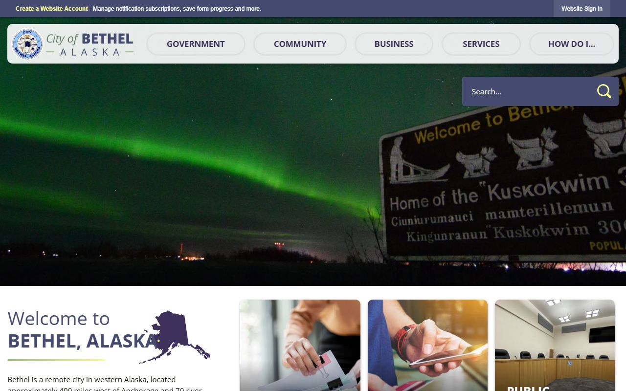 City of Bethel official website for people search records