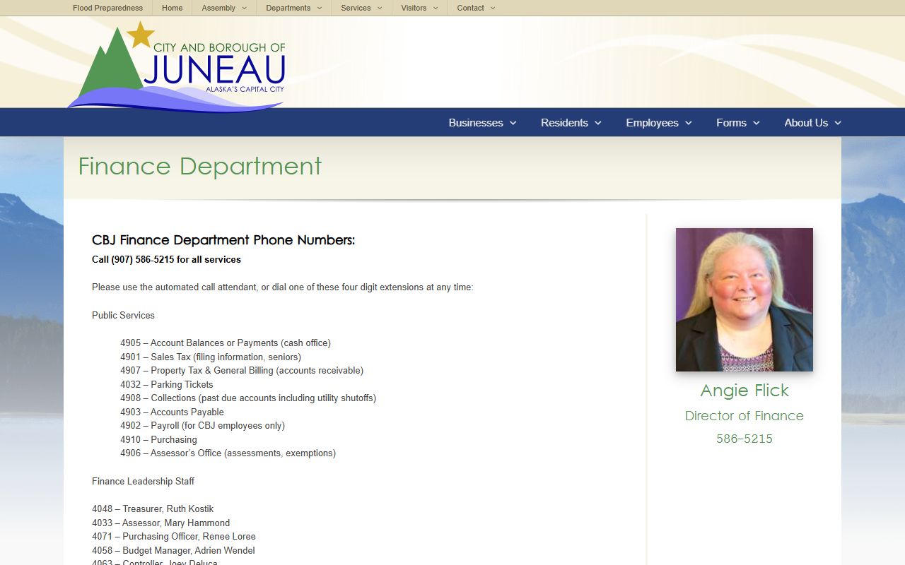 Juneau people search finance department website