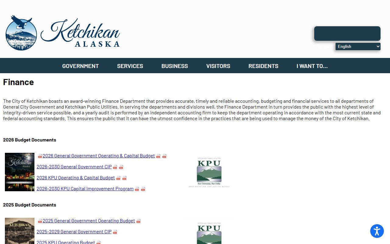 Ketchikan finance department page for people search
