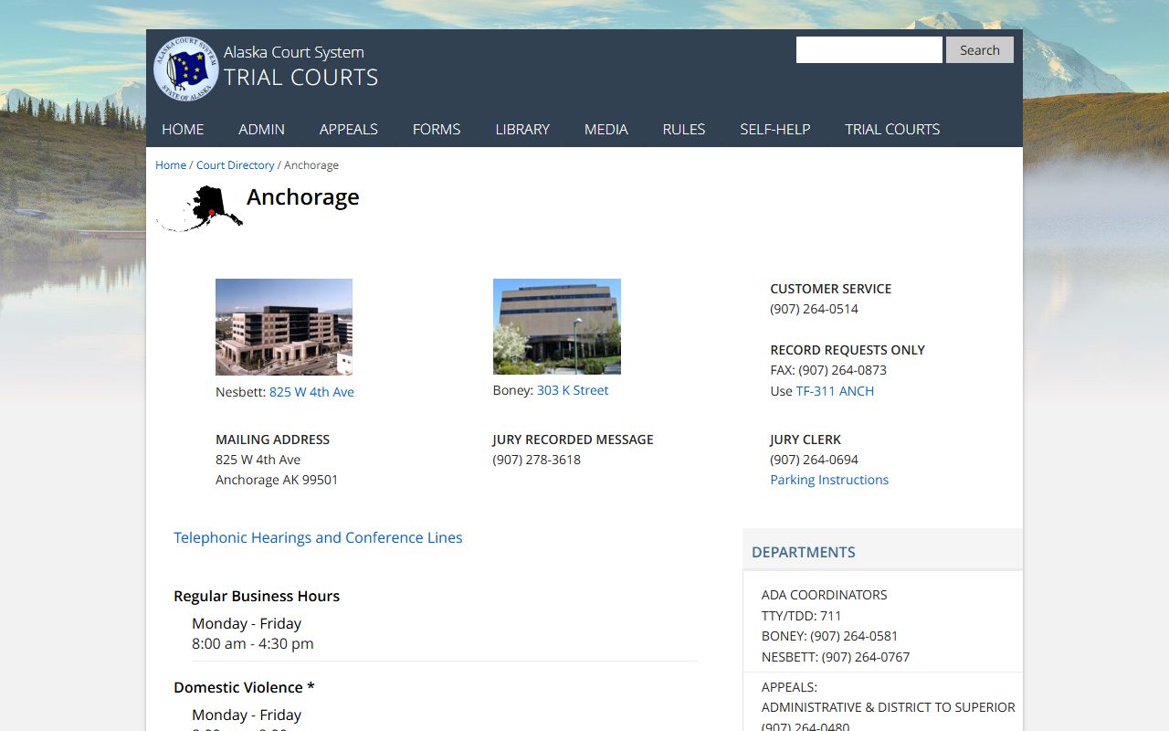 Anchorage people search Superior and District Courts