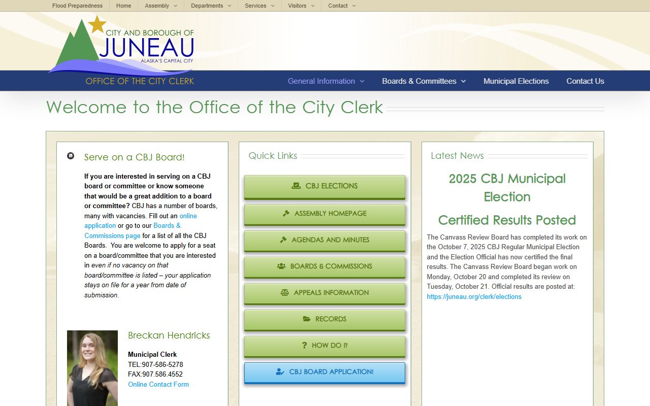 Juneau people search City and Borough clerk website