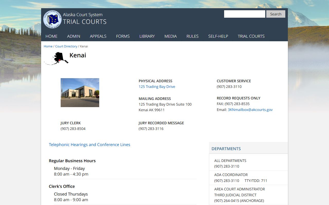 Kenai Peninsula people search superior and district court directory