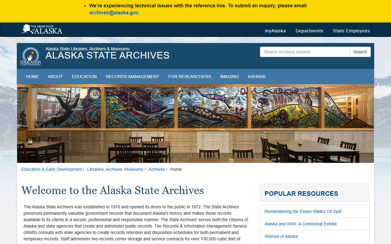 Alaska people search state archives