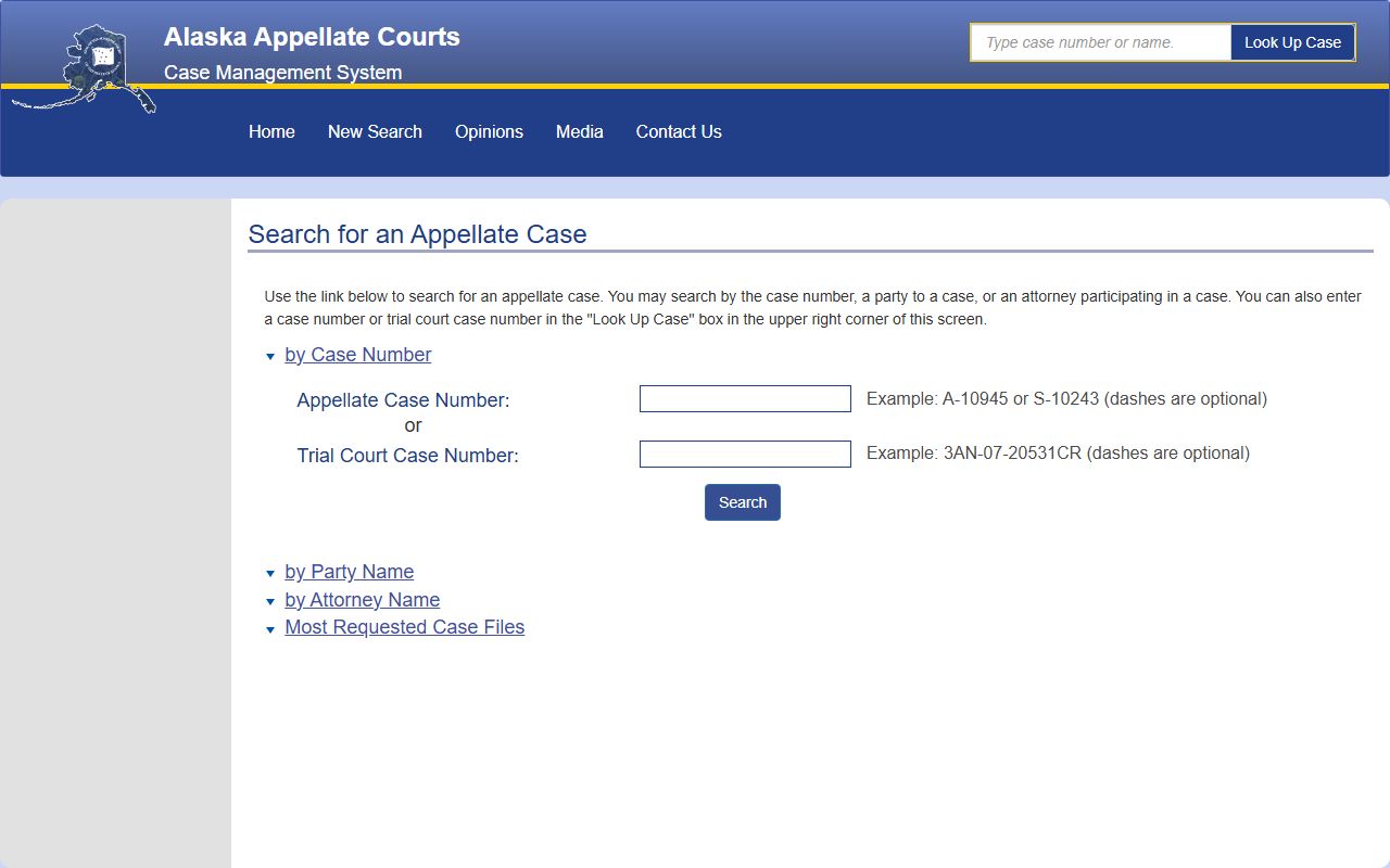 Alaska people search appellate case management system