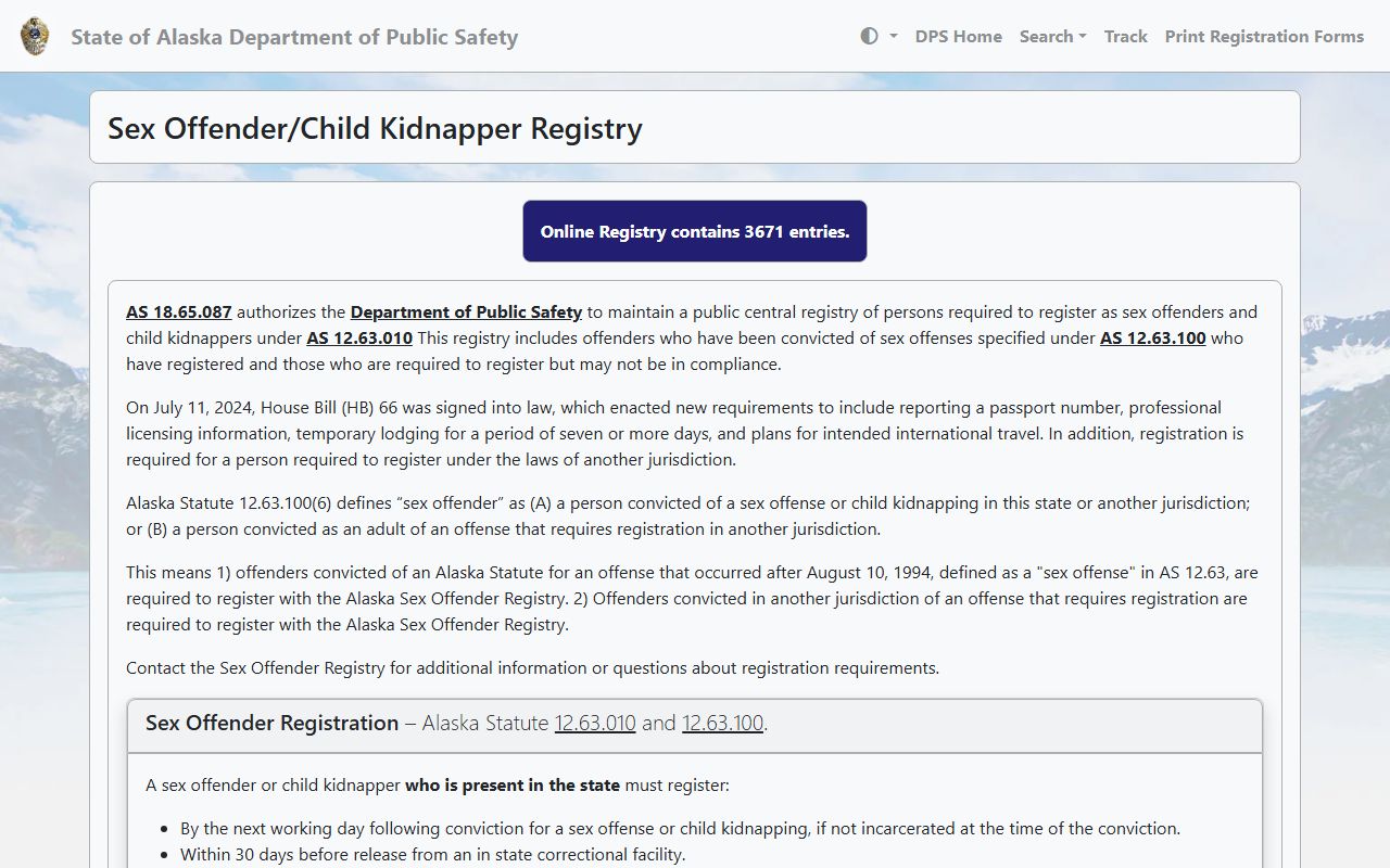 Alaska people search sex offender registry